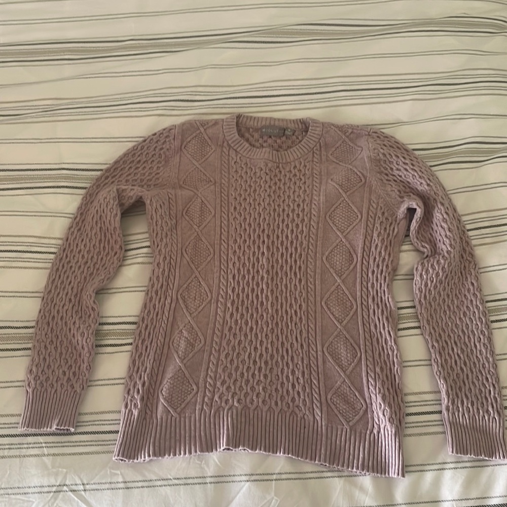 Purple sweater.
